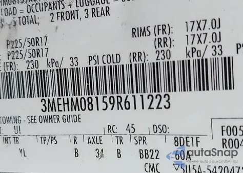 2009 Mercury Milan Premier из США, поврежденный, VIN 3MEHM08159R611223